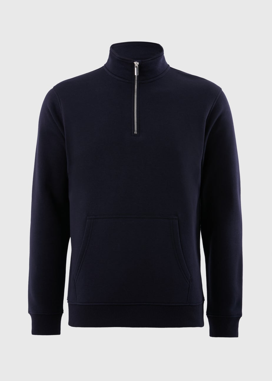 Navy Funnel 1/4 Zip Sweatshirt