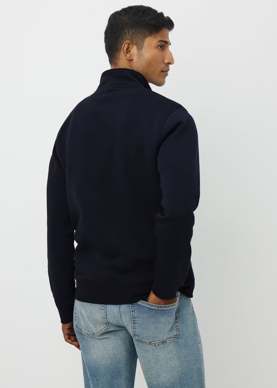 Navy Funnel 1/4 Zip Sweatshirt