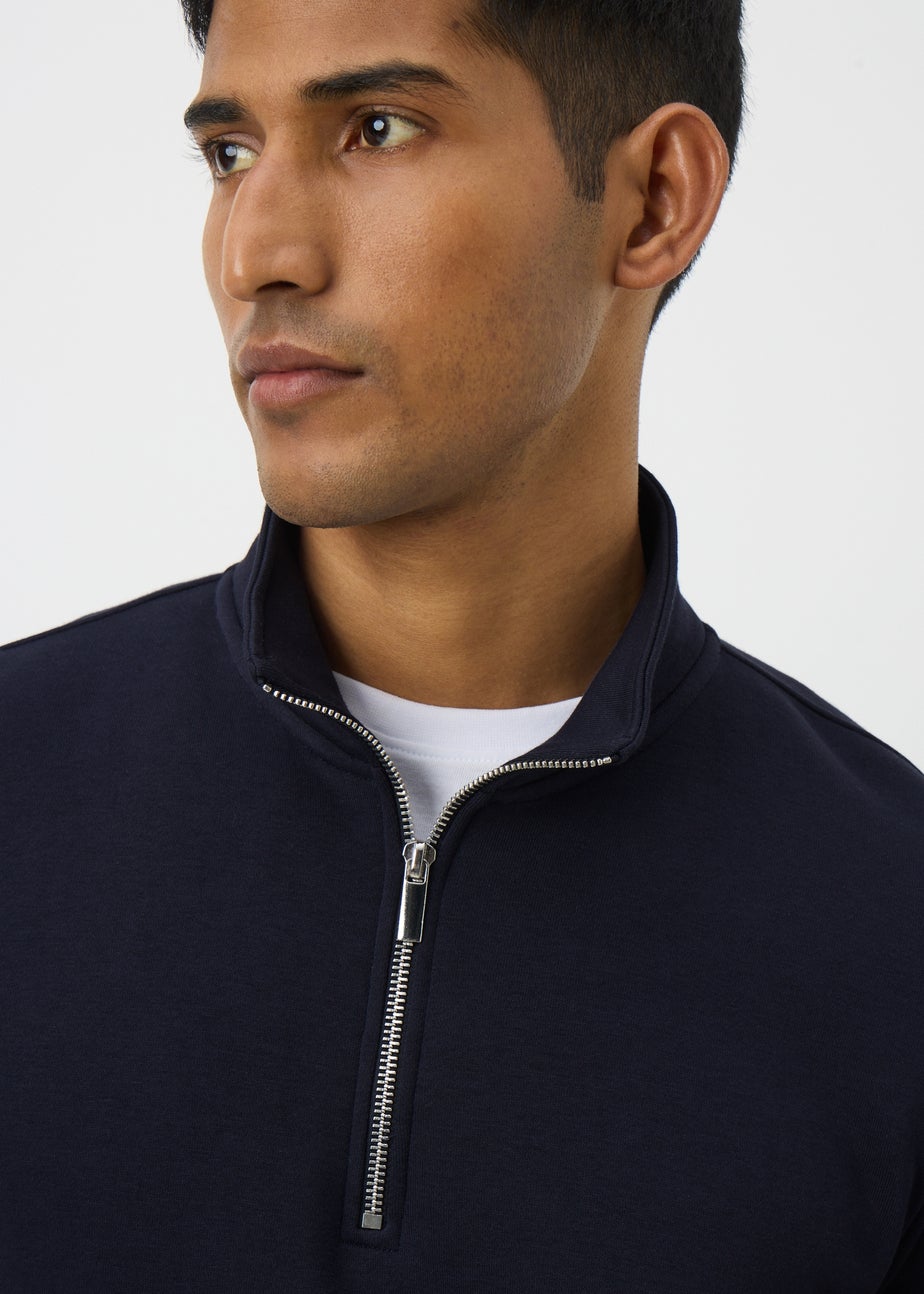 Navy Funnel 1/4 Zip Sweatshirt