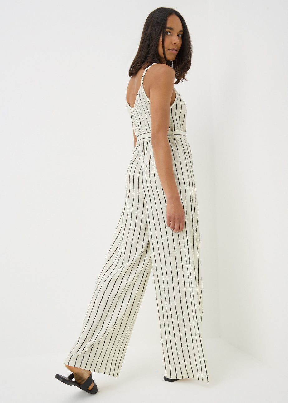 Stone Stripe Wide Leg Jersey Jumpsuit