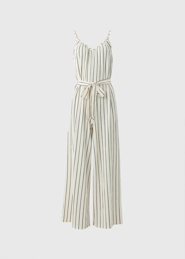 Stone Stripe Wide Leg Jersey Jumpsuit