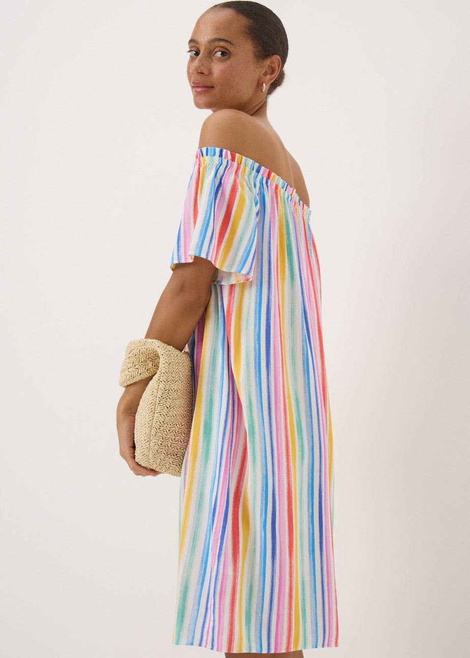 Multicoloured Rainbow Bardot Dress