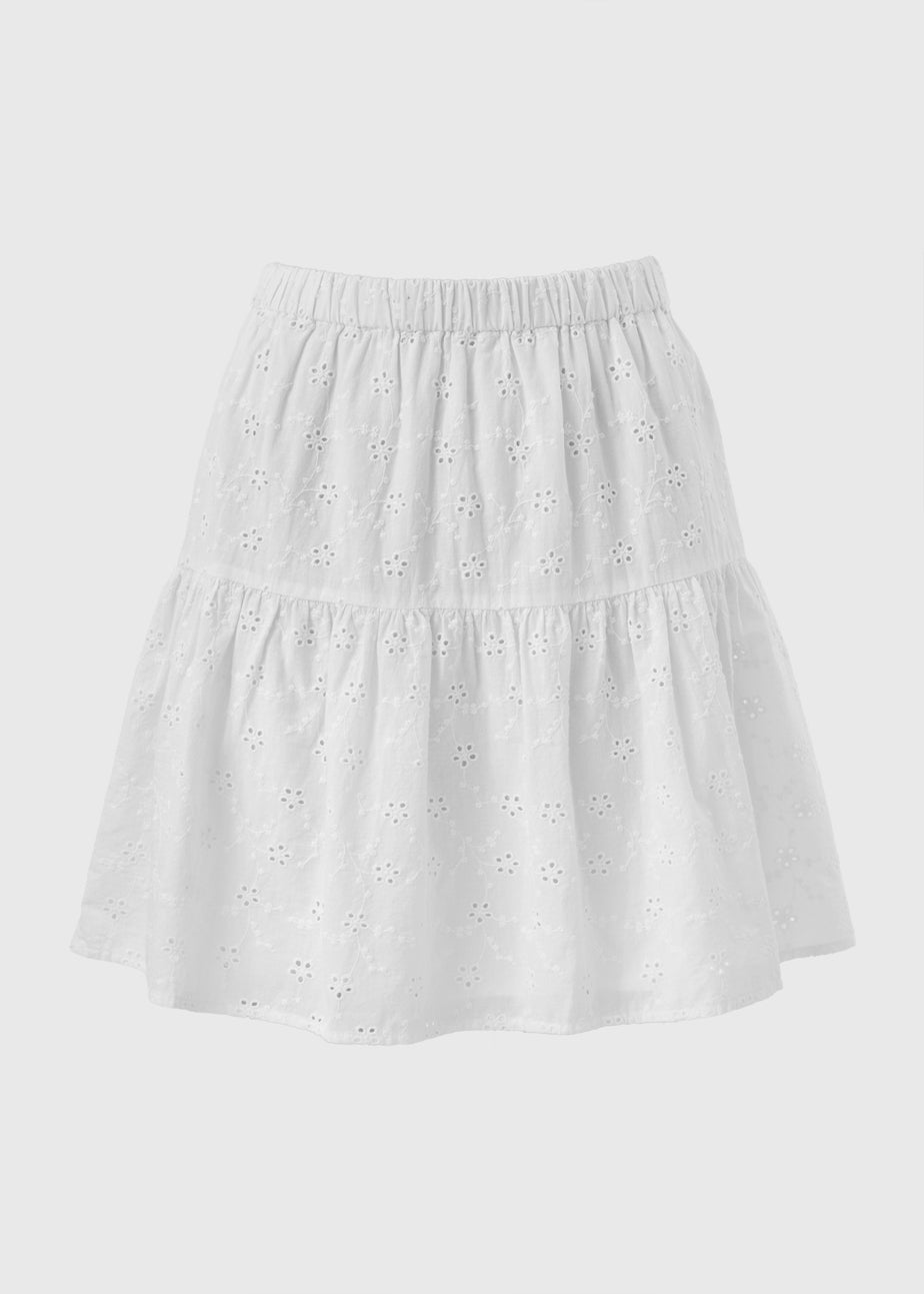 White Broderie Mini Skirt