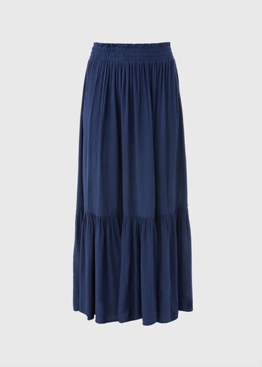 Navy Cheesecloth Maxi Skirt