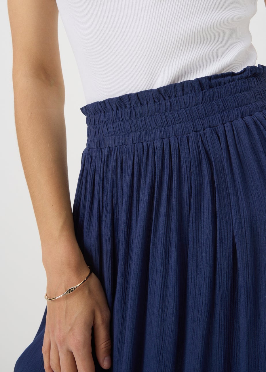 Navy Cheesecloth Maxi Skirt