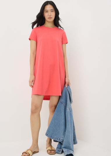 Coral T-Shirt Dress