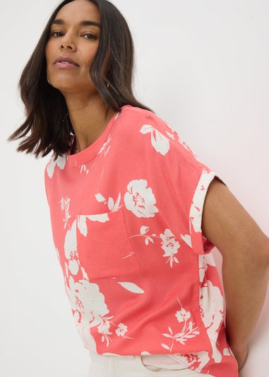 Coral Floral Pocket Box Top