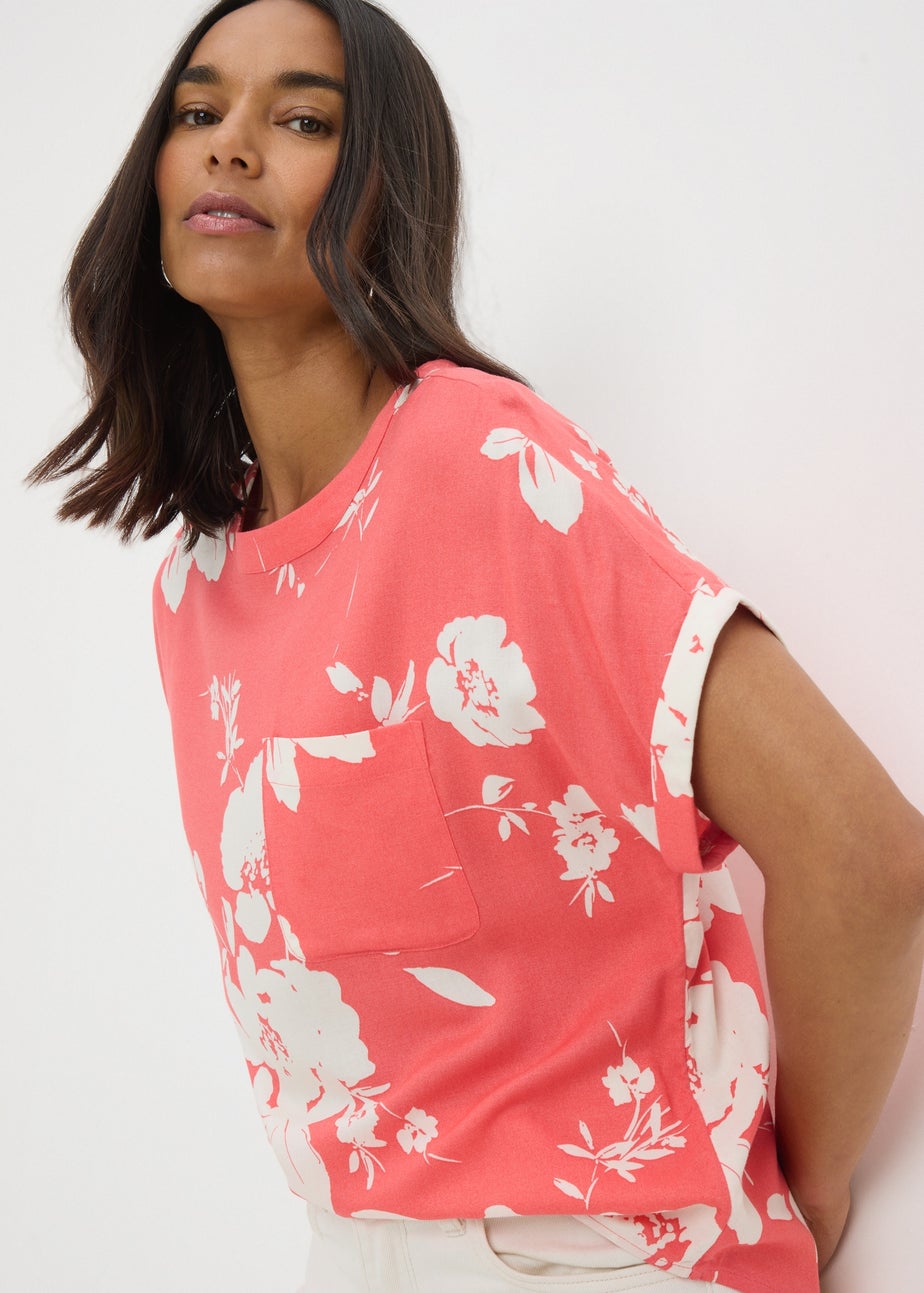 Coral Floral Pocket Box Top