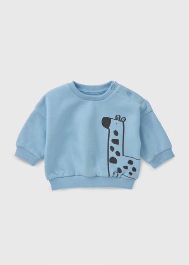 Baby Blue Giraffe Sweatshirt (Newborn-23mths)