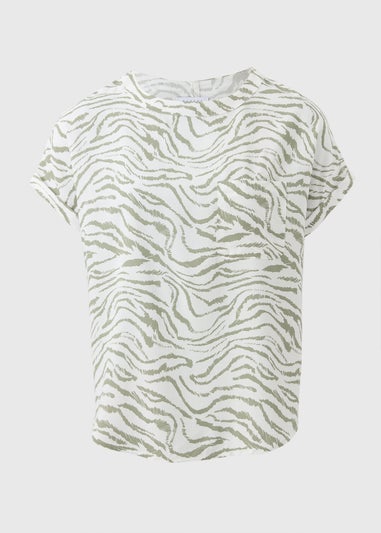 Green Zebra Print Pocket Box Top