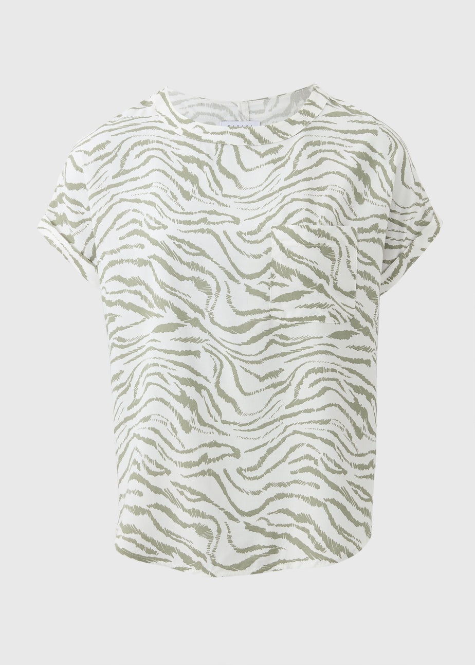 Green Zebra Print Pocket Box Top