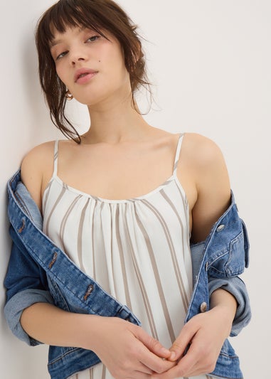 Taupe Stripe Cami Dress