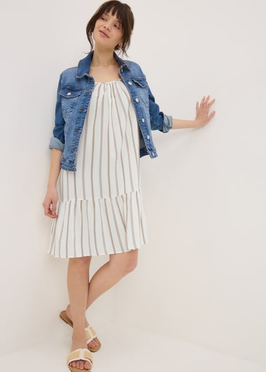 Taupe Stripe Cami Dress