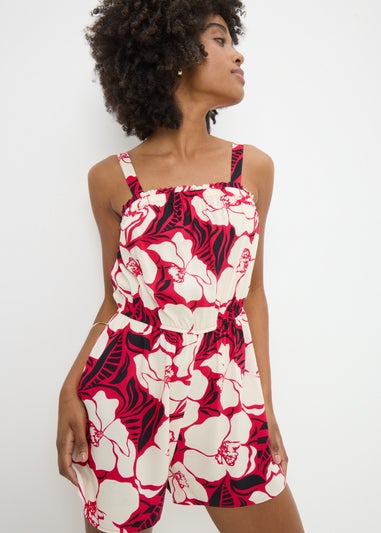 Pink Floral Playsuit