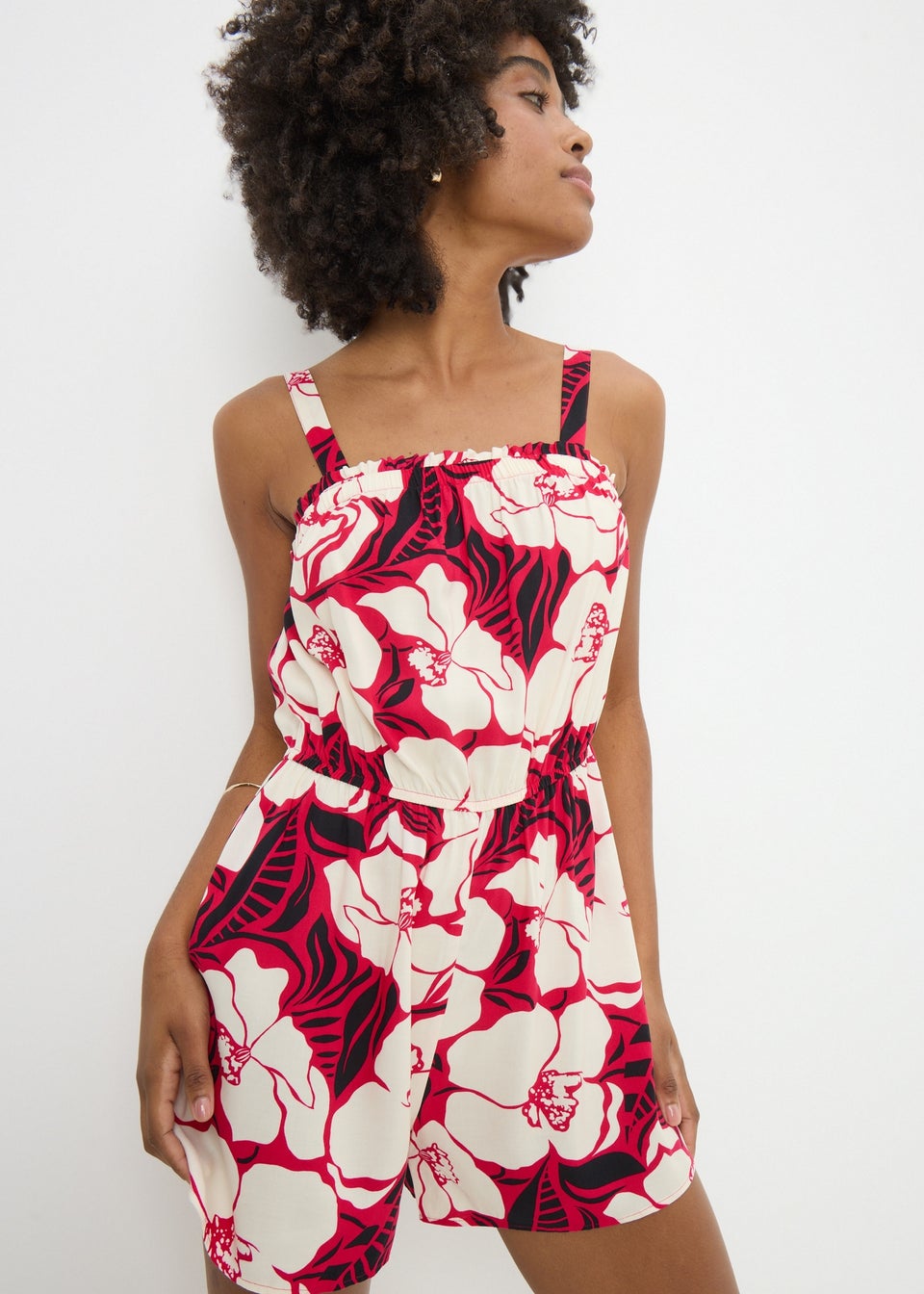 Pink Floral Playsuit