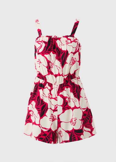 Pink Floral Playsuit