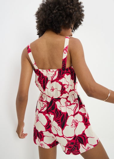 Pink Floral Playsuit