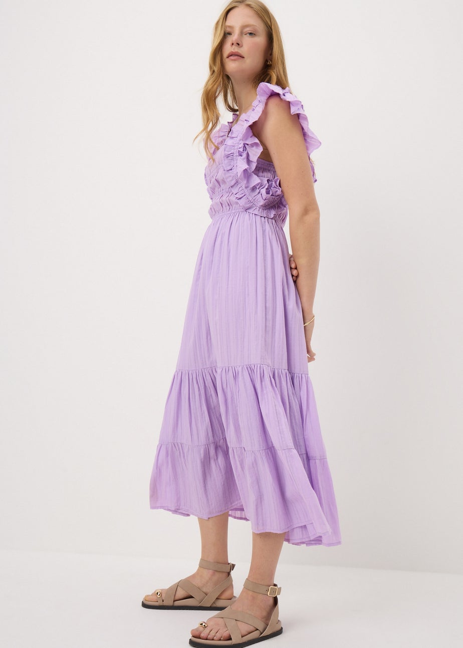 Lilac Frill Midi Dress