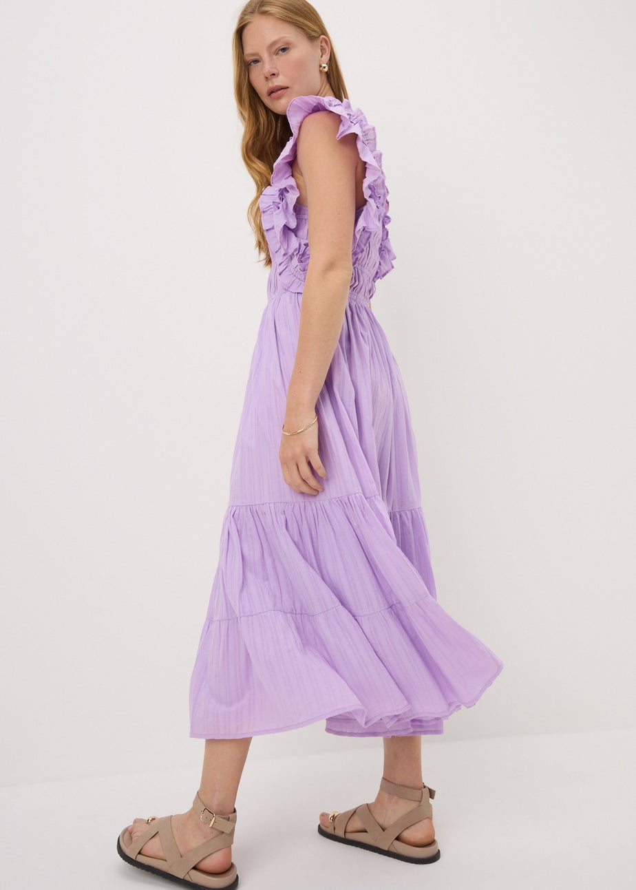 Lilac Frill Midi Dress