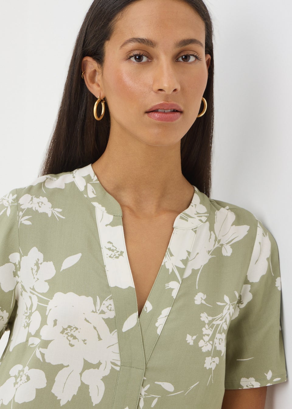 Sage Green Floral Tunic Dress