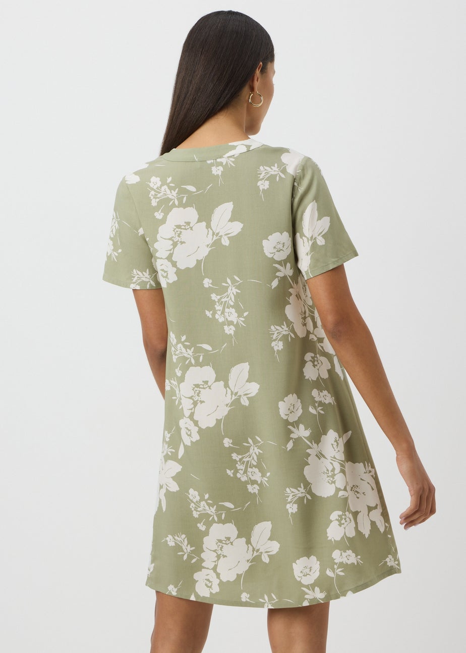Sage Green Floral Tunic Dress