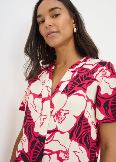 Pink Floral Tunic Dress