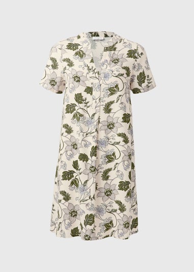 Blue Floral Popover Tunic Dress