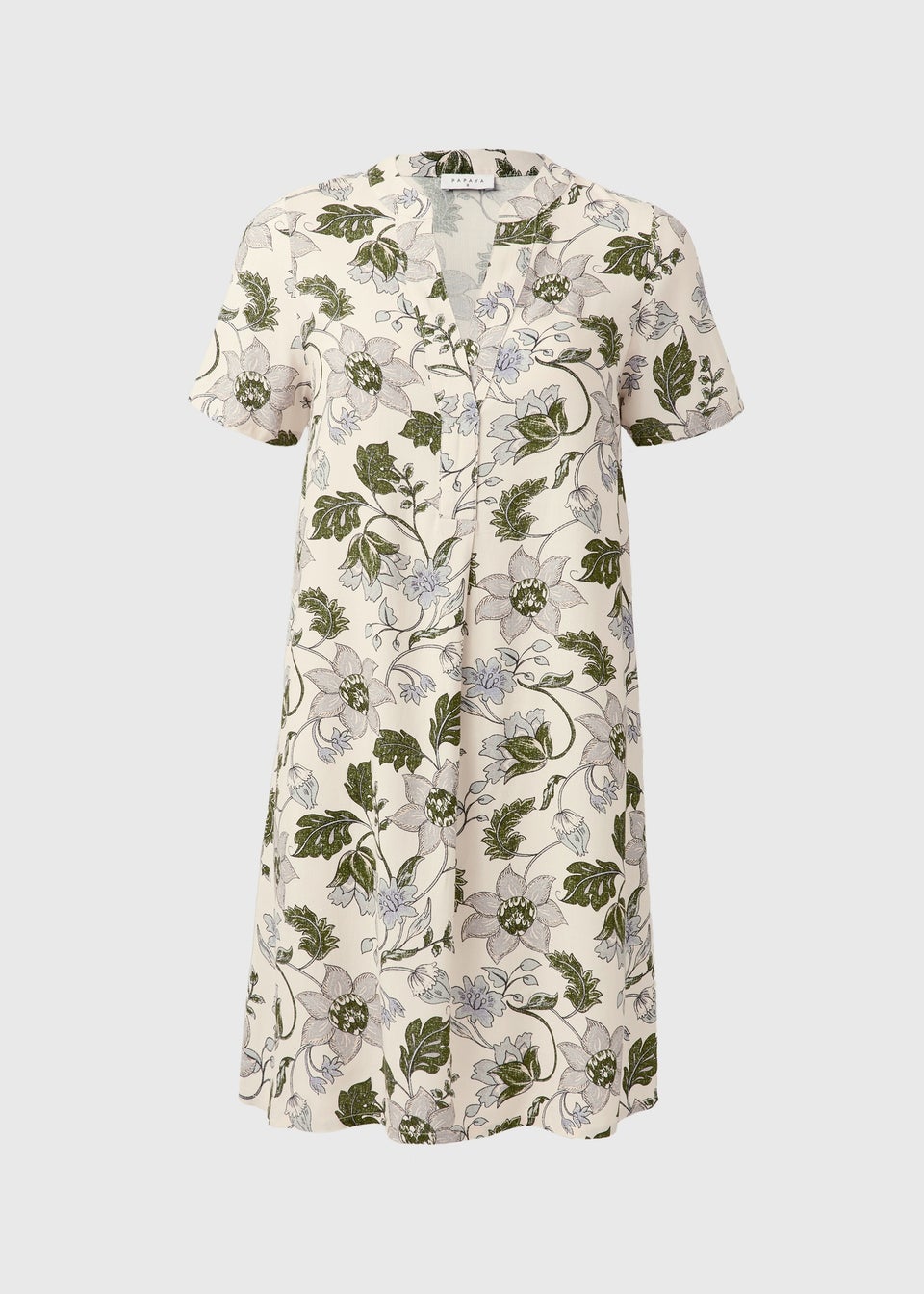 Blue Floral Popover Tunic Dress