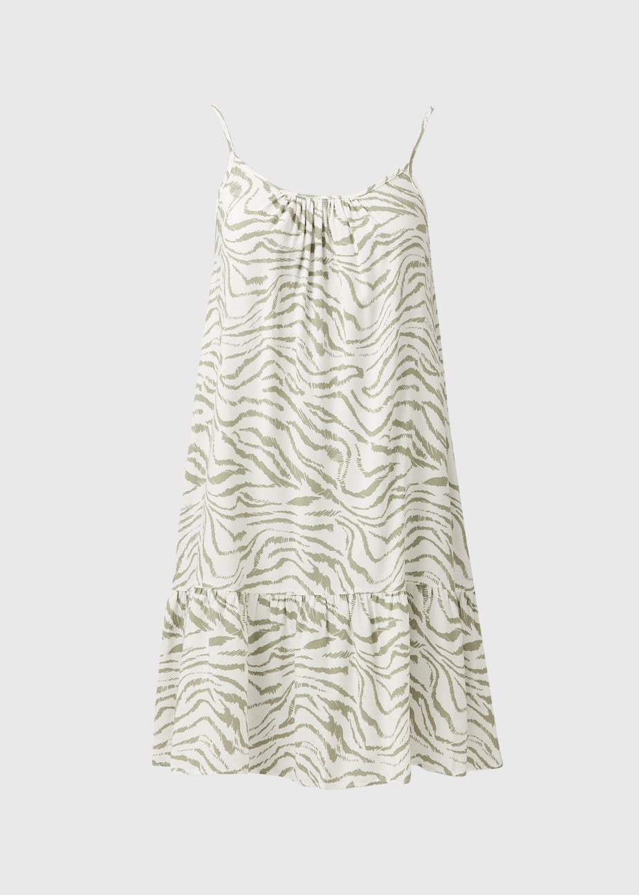 Sage Green Zebra Cami Dress