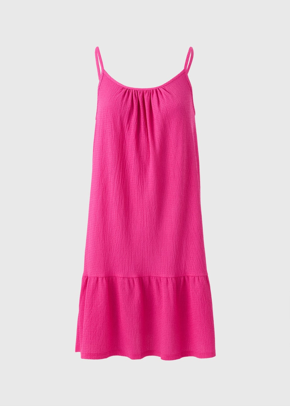Pink Crinkle Mini Cami Dress