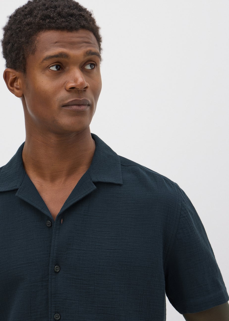 Navy Double Cloth Shirt