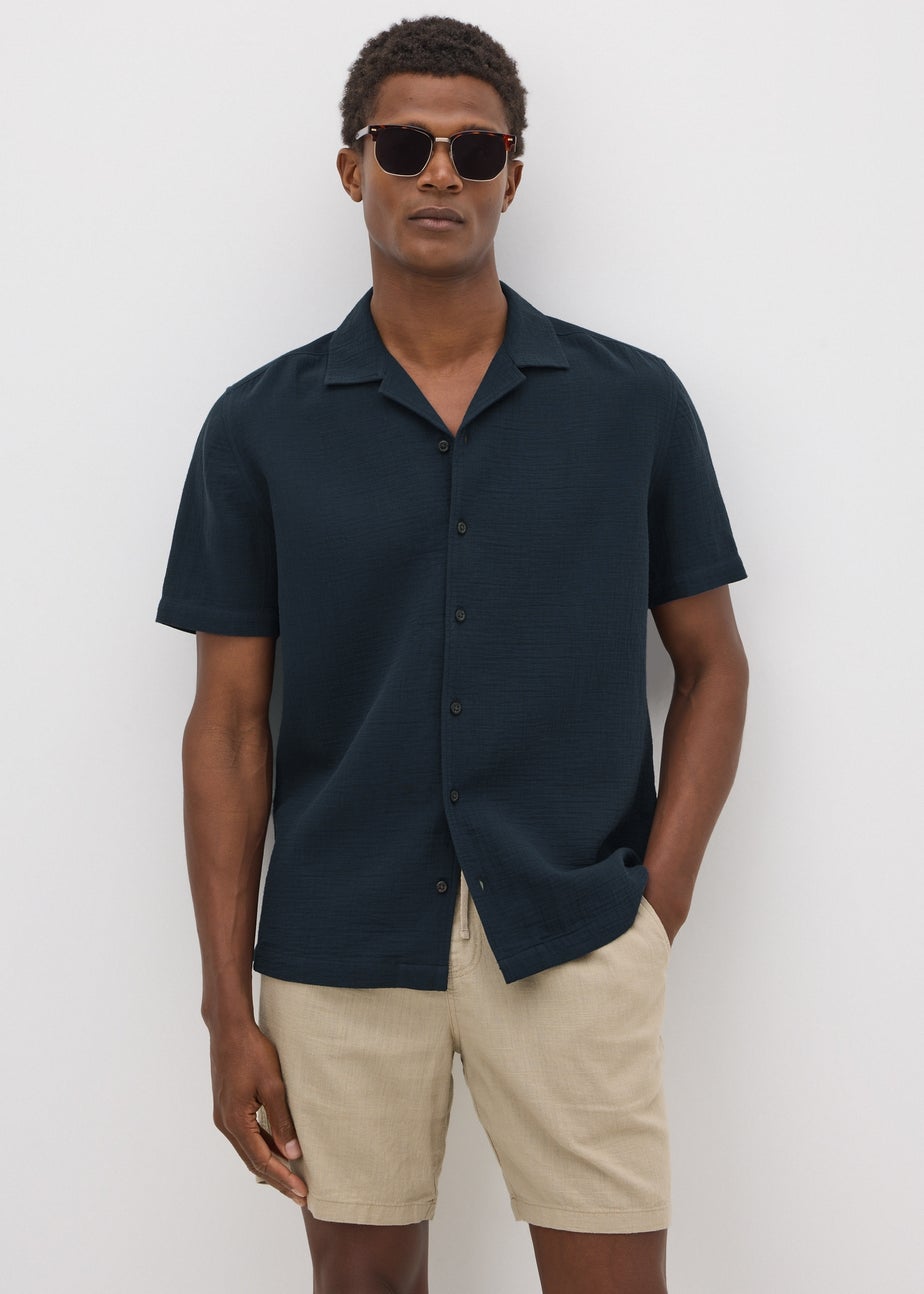 Navy Double Cloth Shirt