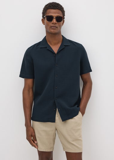 Navy Double Cloth Shirt