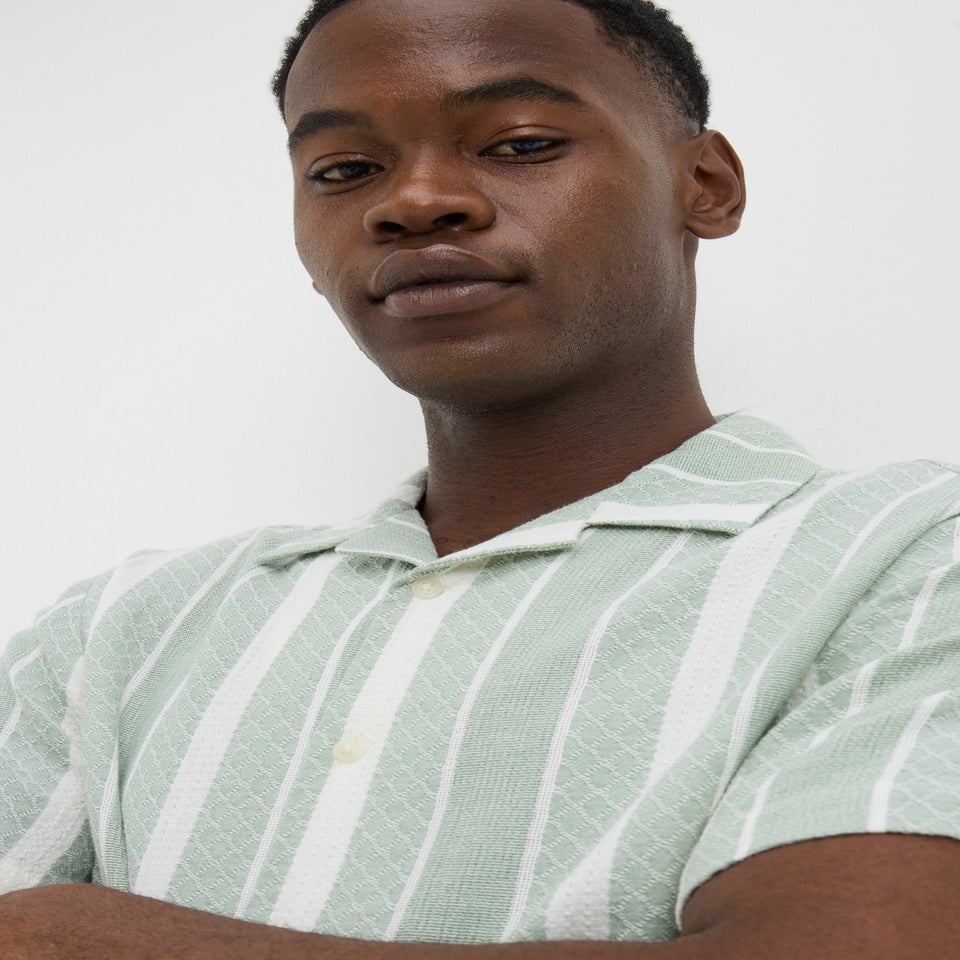 Sage Stripe Textured Shirt