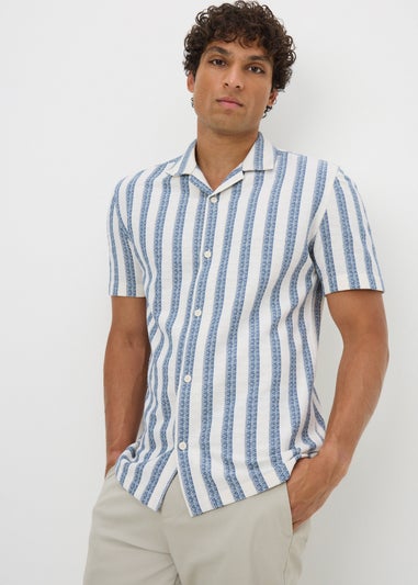 Blue Stripe Textured Shirt
