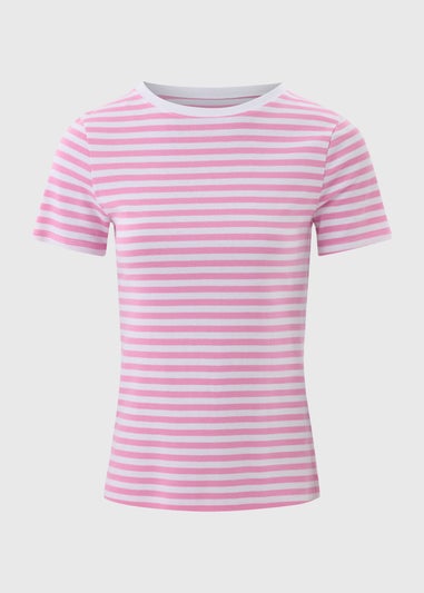 Pink Stripe Fitted T-Shirt
