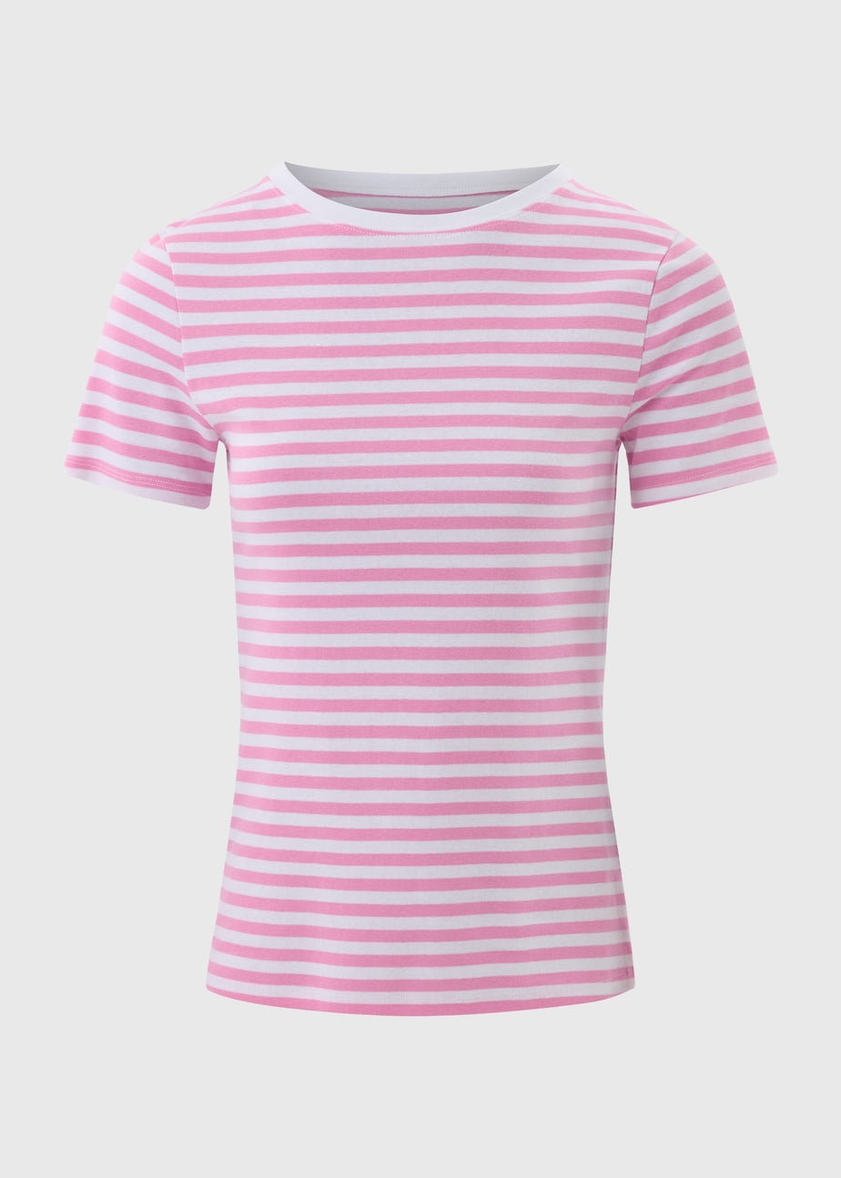 Pink Stripe Fitted T-Shirt