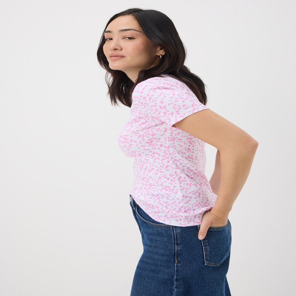 Pink Spot Fitted T-Shirt