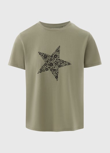 Khaki Star Print T-Shirt