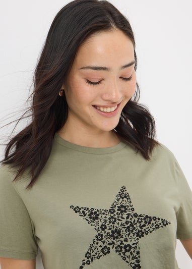 Khaki Star Print T-Shirt