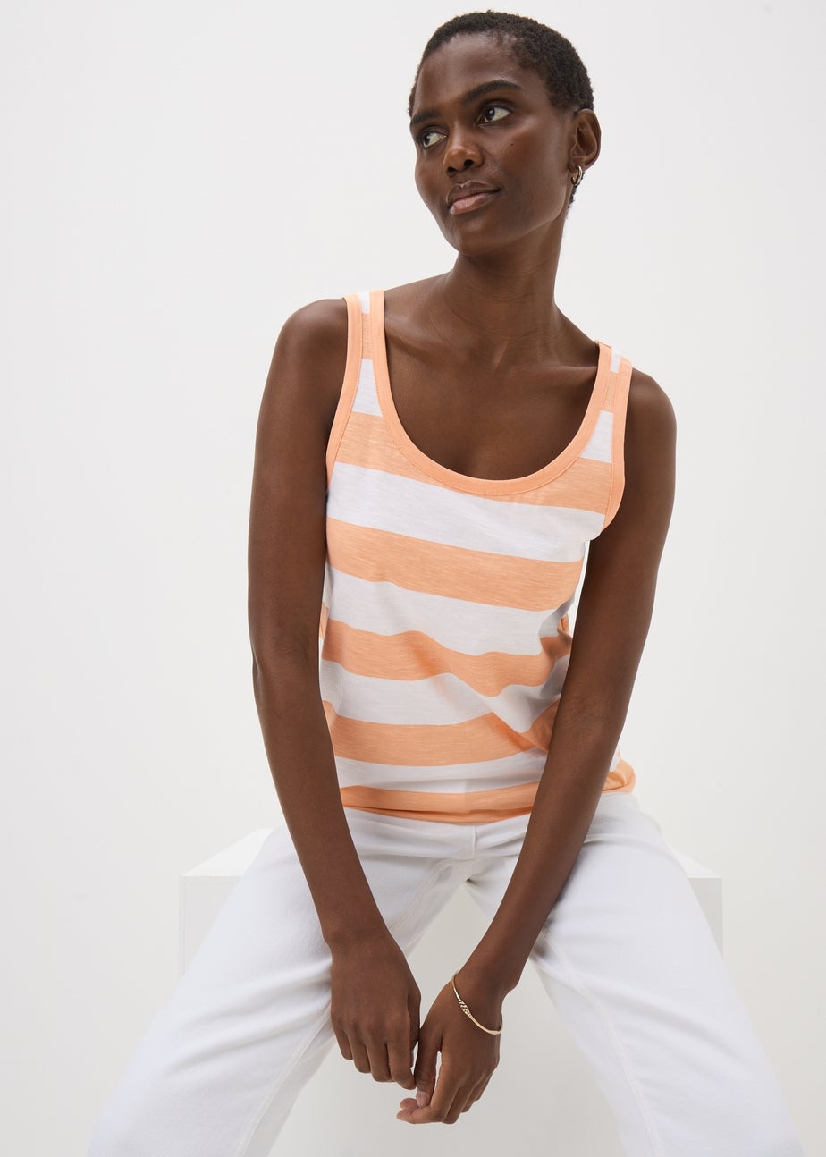 Orange Stripe Slub Vest