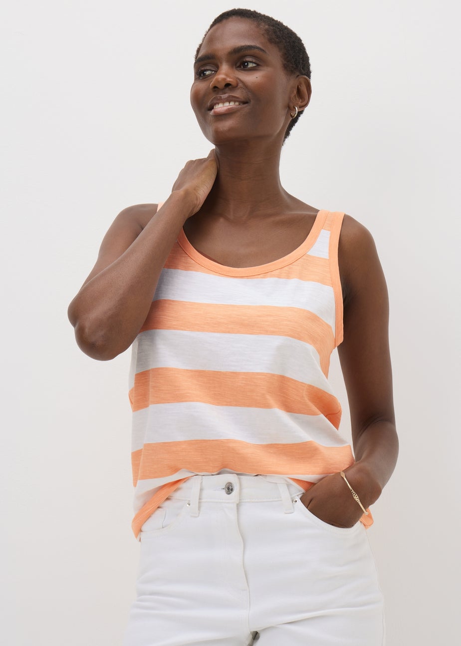 Orange Stripe Slub Vest