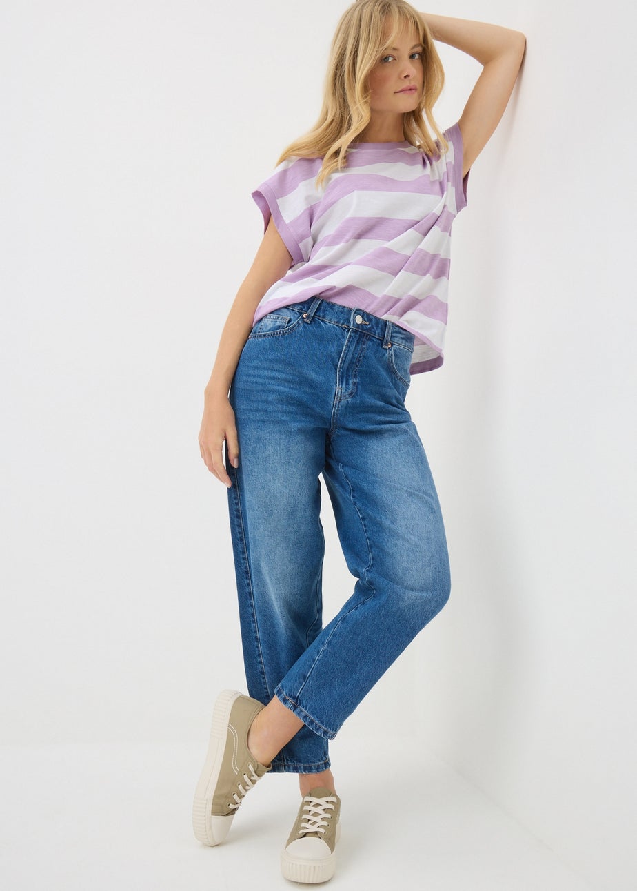 Lilac Stripe Slub T-Shirt