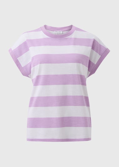 Lilac Stripe Slub T-Shirt