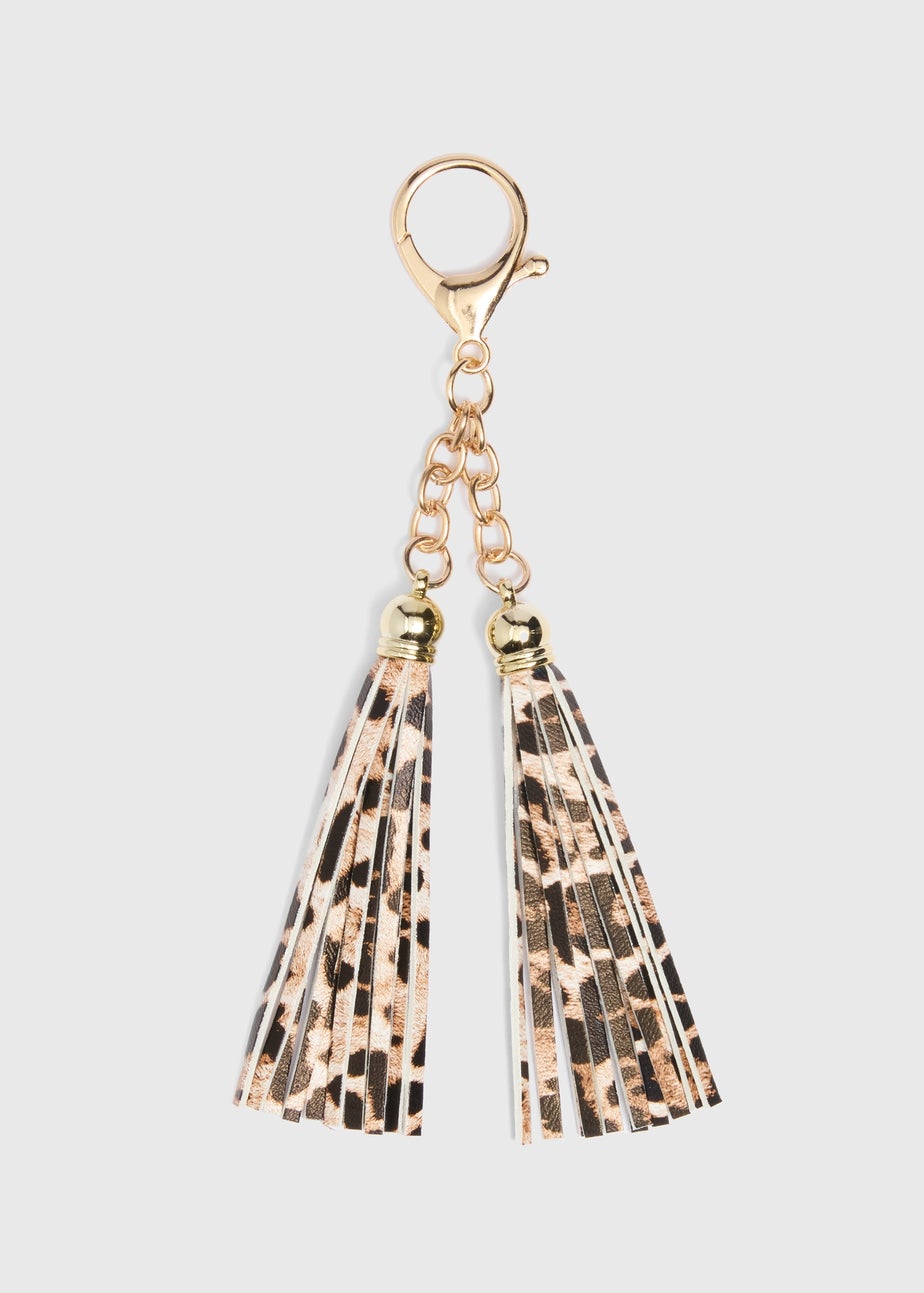 Brown Leopard Tassel Keyring