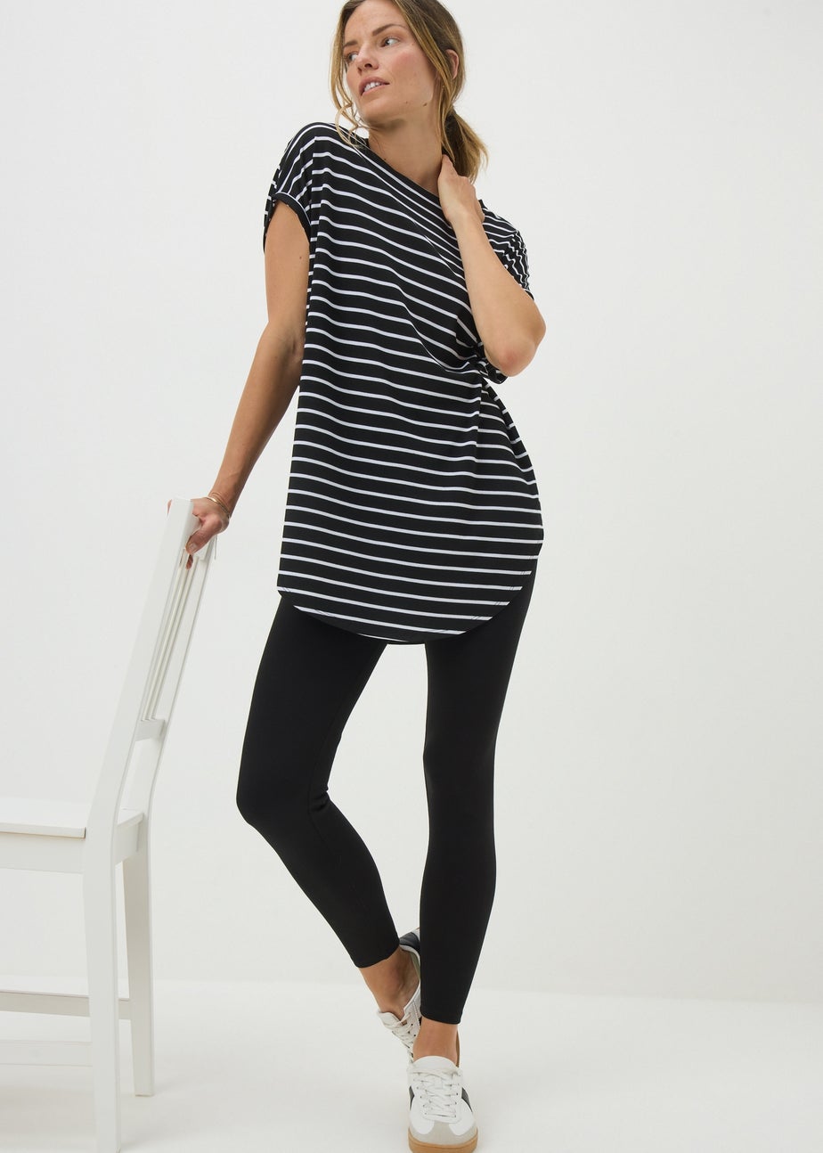 Black Stripe Longline T-Shirt