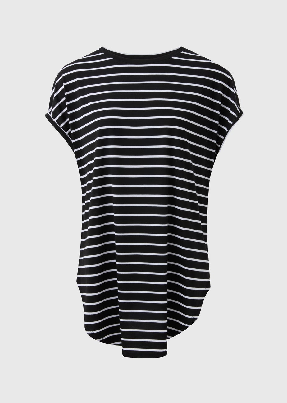 Black Stripe Longline T-Shirt