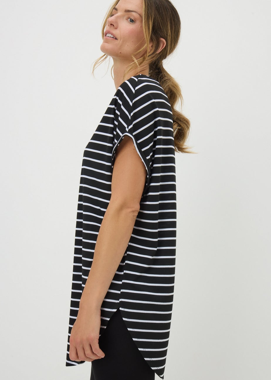 Black Stripe Longline T-Shirt
