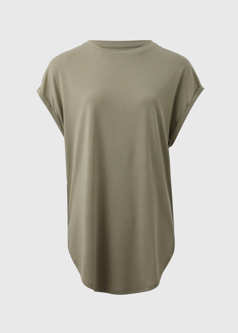 Khaki Longline T-Shirt