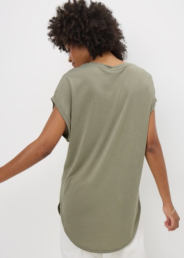 Khaki Longline T-Shirt